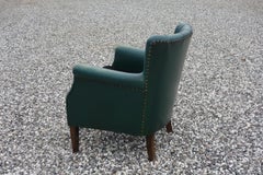 Danish 1930s Green Leather Club Chair