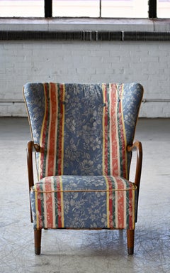 Sedia danese anni '40 Alfred Christensen con braccioli aperti in Wood