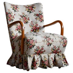Danish 1940s Alfred Christensen Style Lounge Chair with Open Armrests