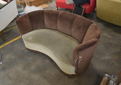 Danish 1940s Banana Form Settee or Sofa in Wool