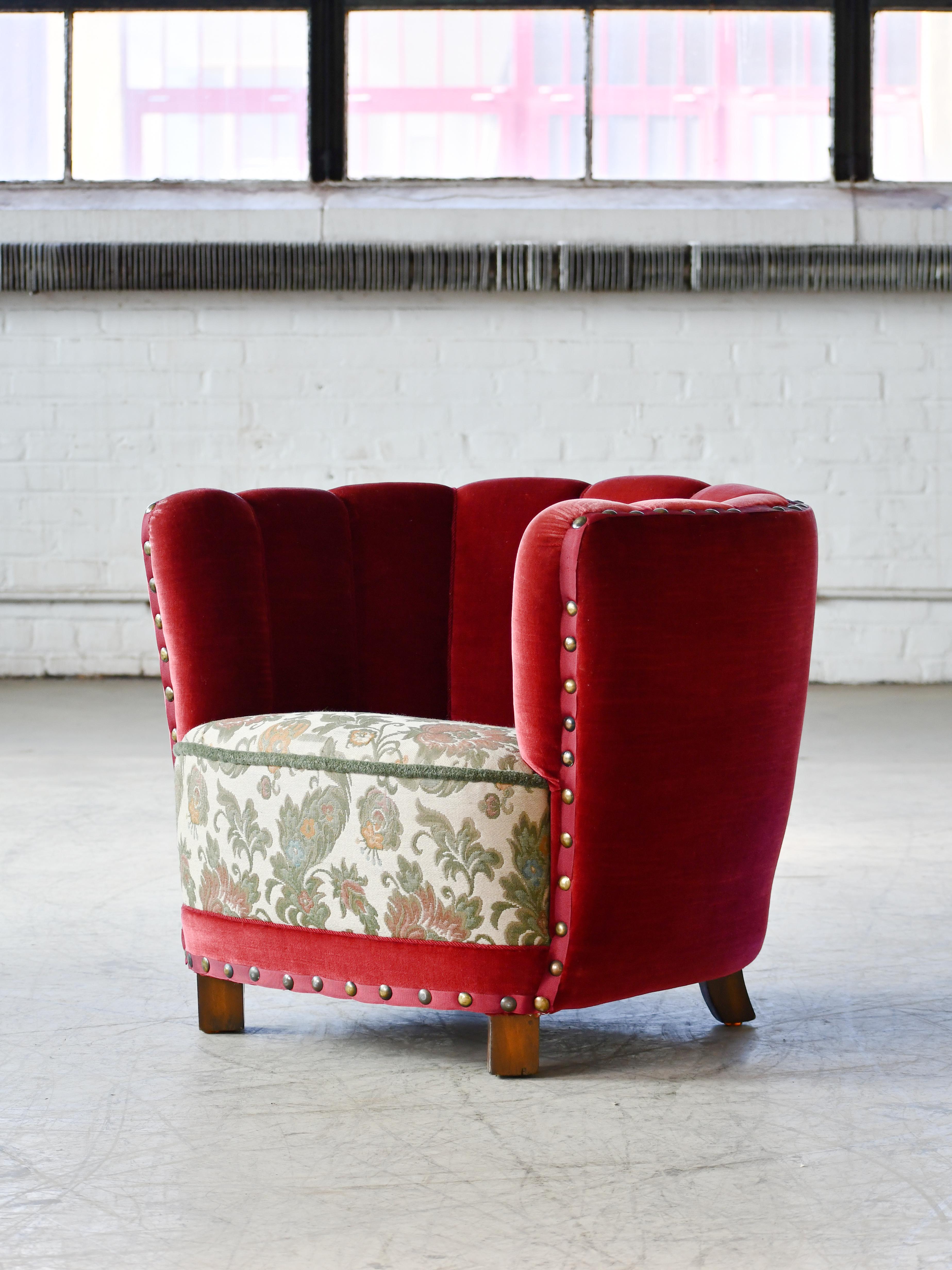 Beech Danish 1940s Club or Lounge Chair For Sale