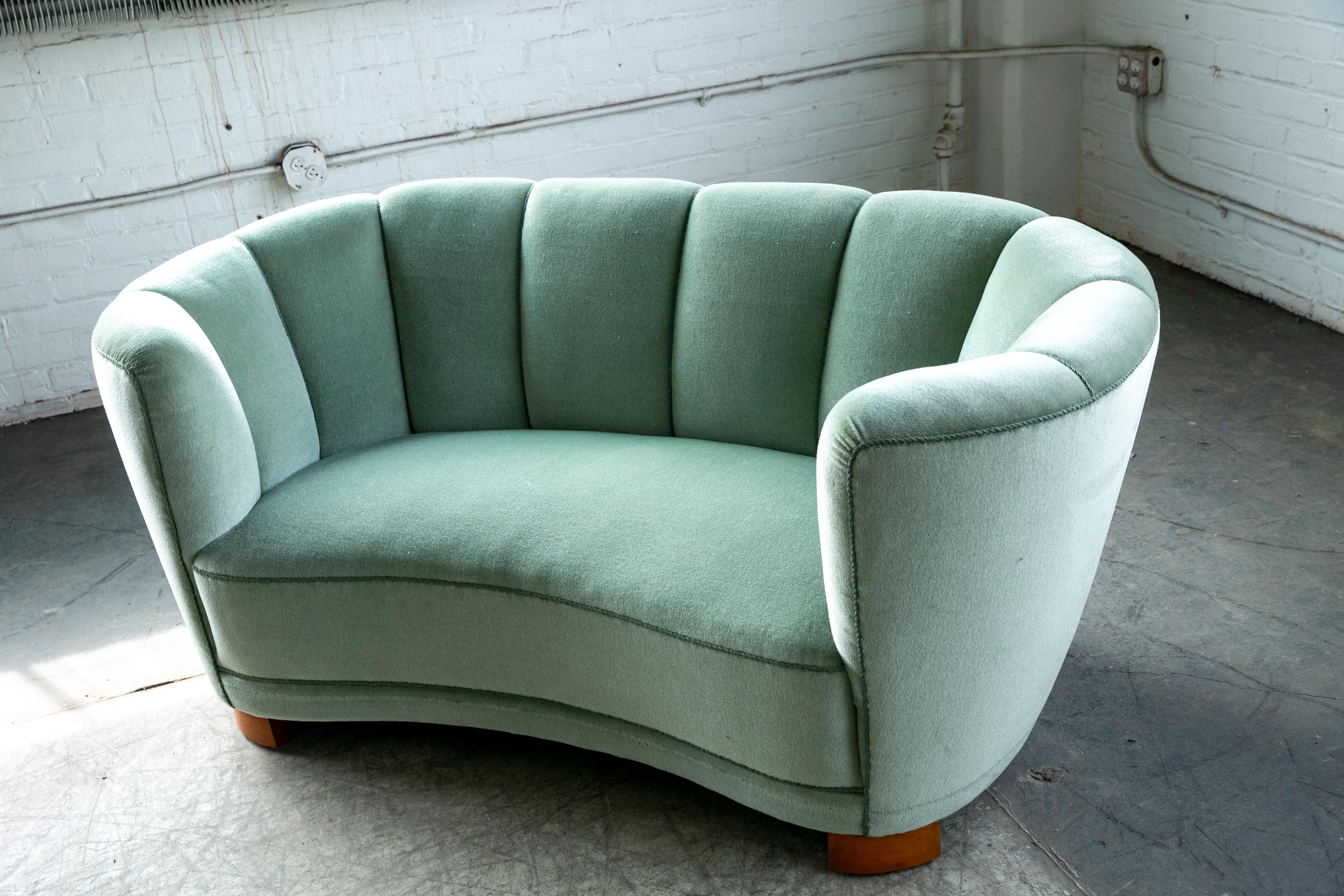 curved loveseat sofa