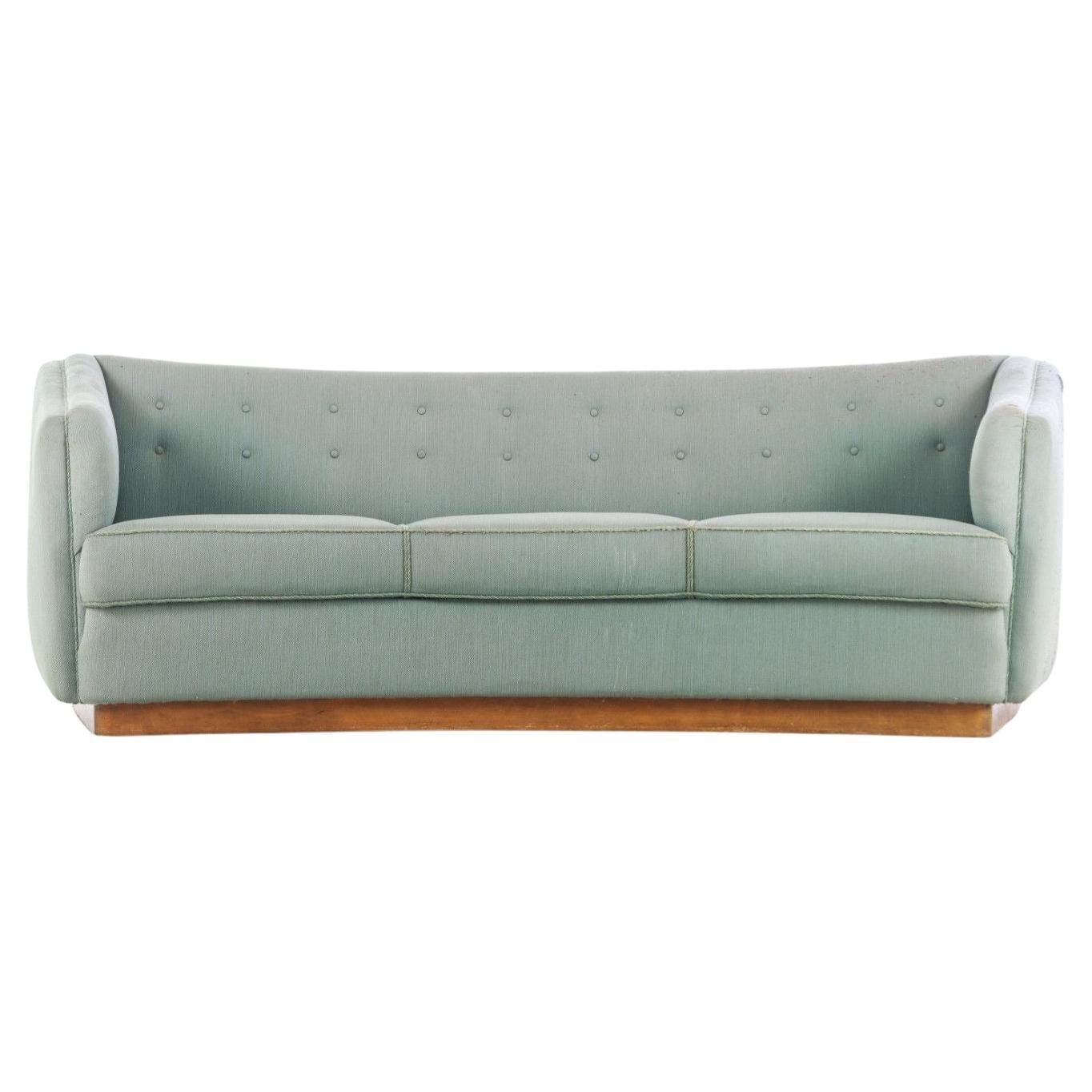 Danish 1940s Curved Sofa Model 1668 by Ole Wanscher for Fritz Hansen