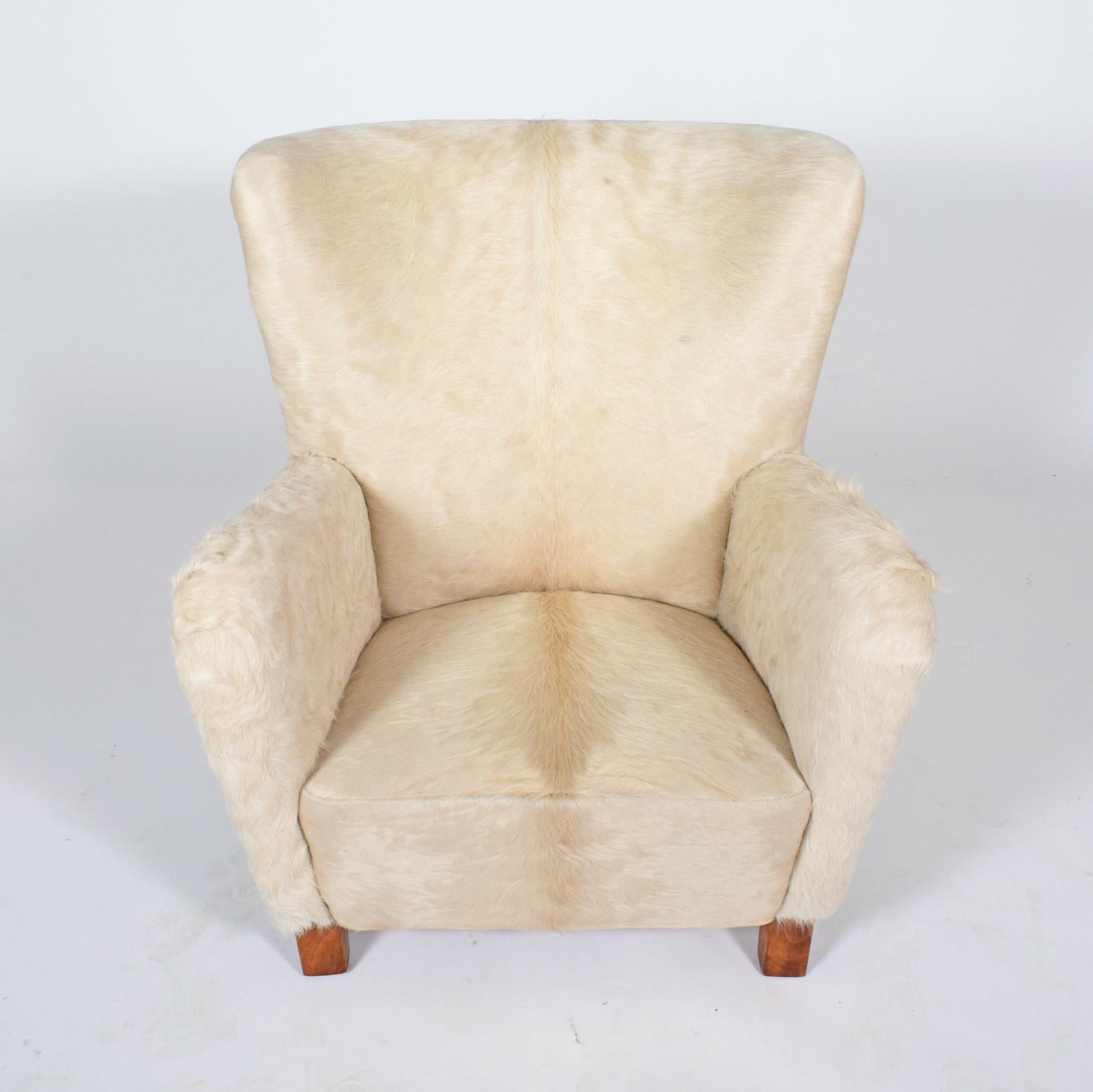 Cowhide Danish 1940s Easy Chair