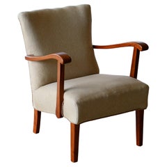 Danish 1940's Easy Chair with Open Armrests In Beech
