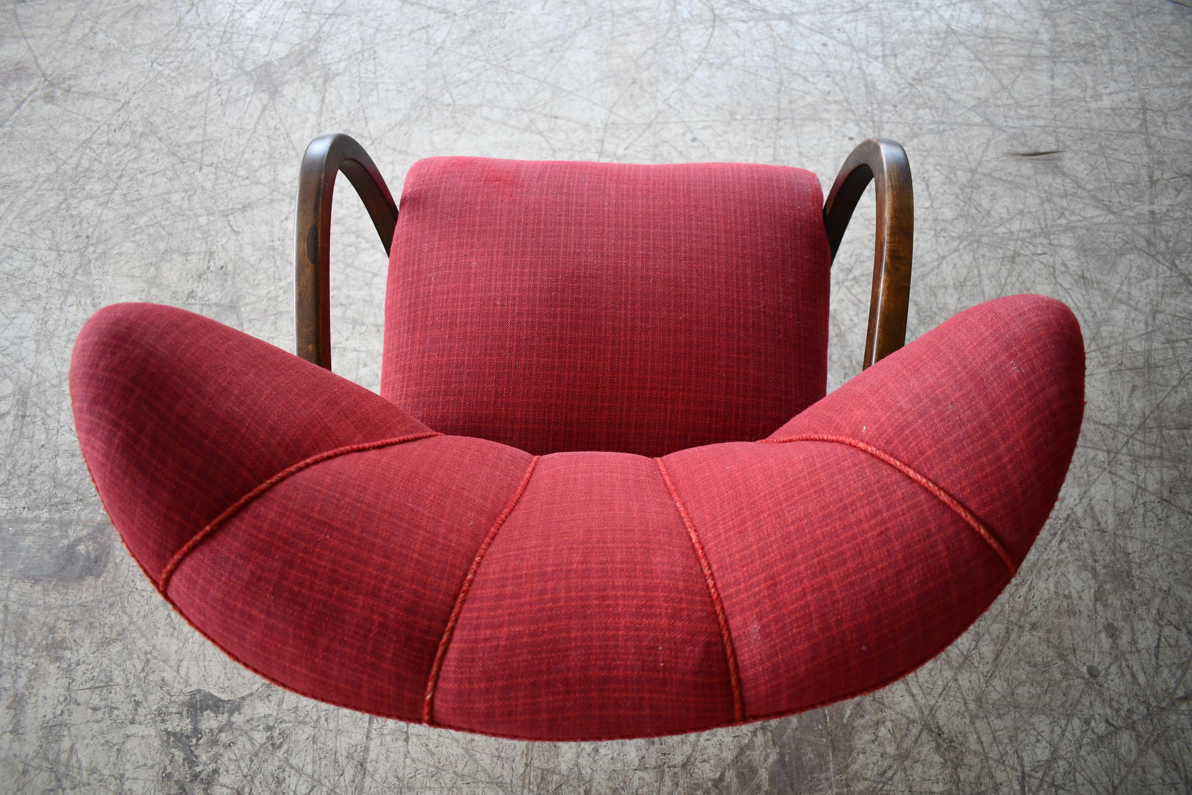 Danish 1940's Easy Lounge Chair attributed to Viggo Boesen 4