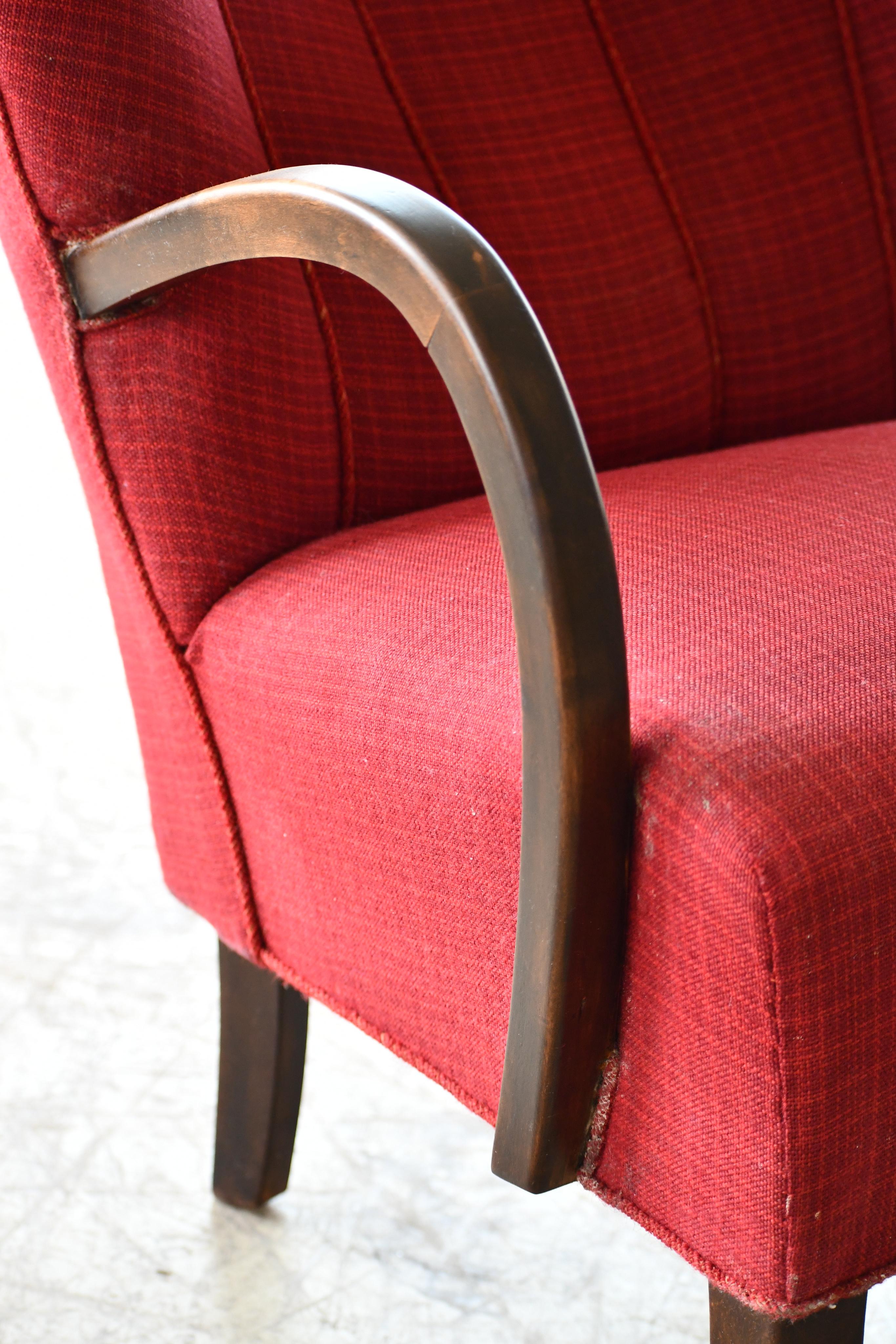 Danish 1940's Easy Lounge Chair attributed to Viggo Boesen 2