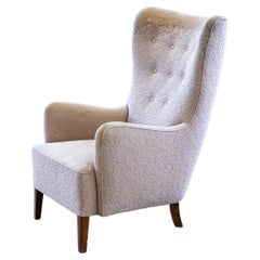 Danish 1940s Erik Wørts Style Highback Lounge Chair