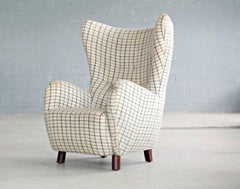 Danish 1940s Flemming Lassen High Back Lounge Chair