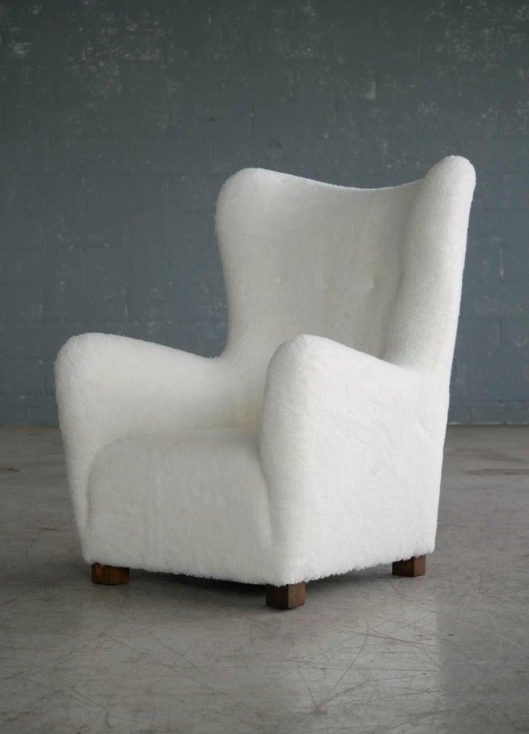 Danish 1940s Fritz Hansen Model 1672 Variant Highback Lounge Chair 5