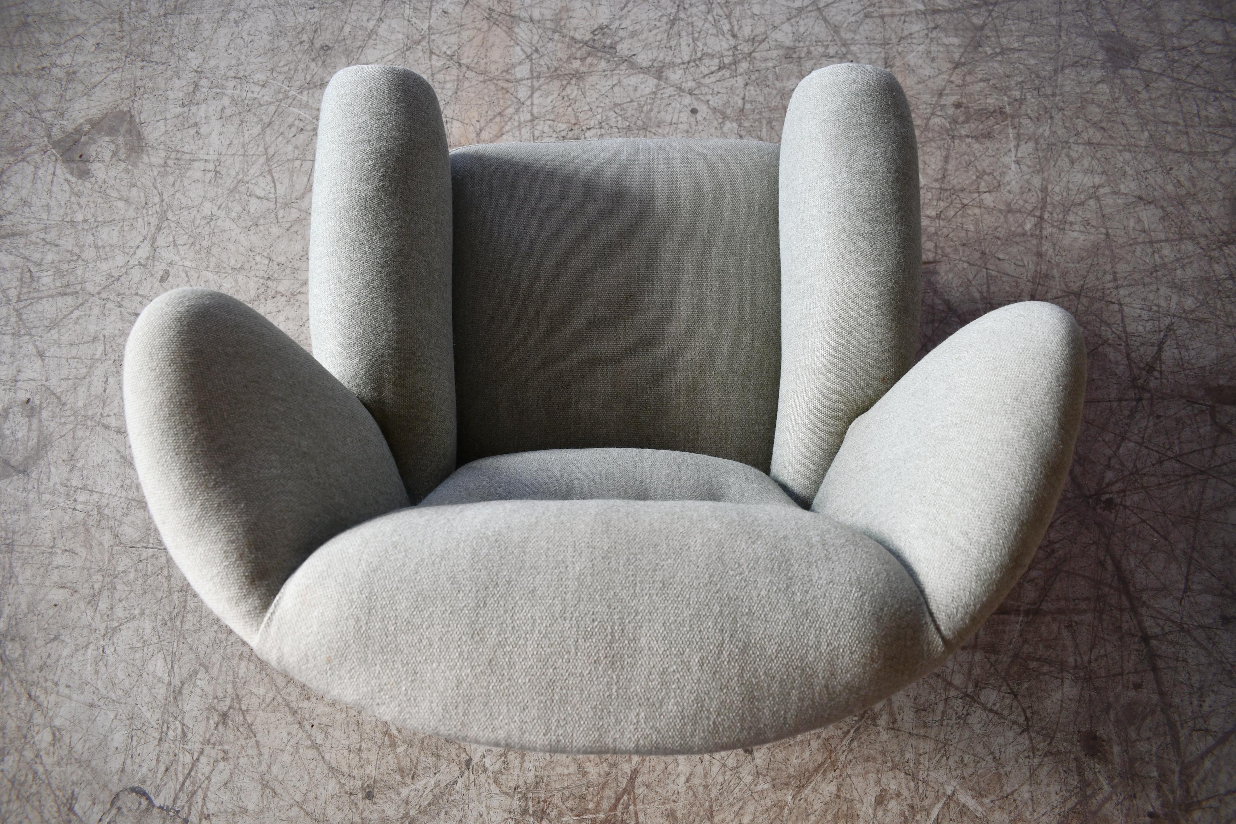 Wool Danish 1940s Fritz Hansen Style Club or Lounge Chair