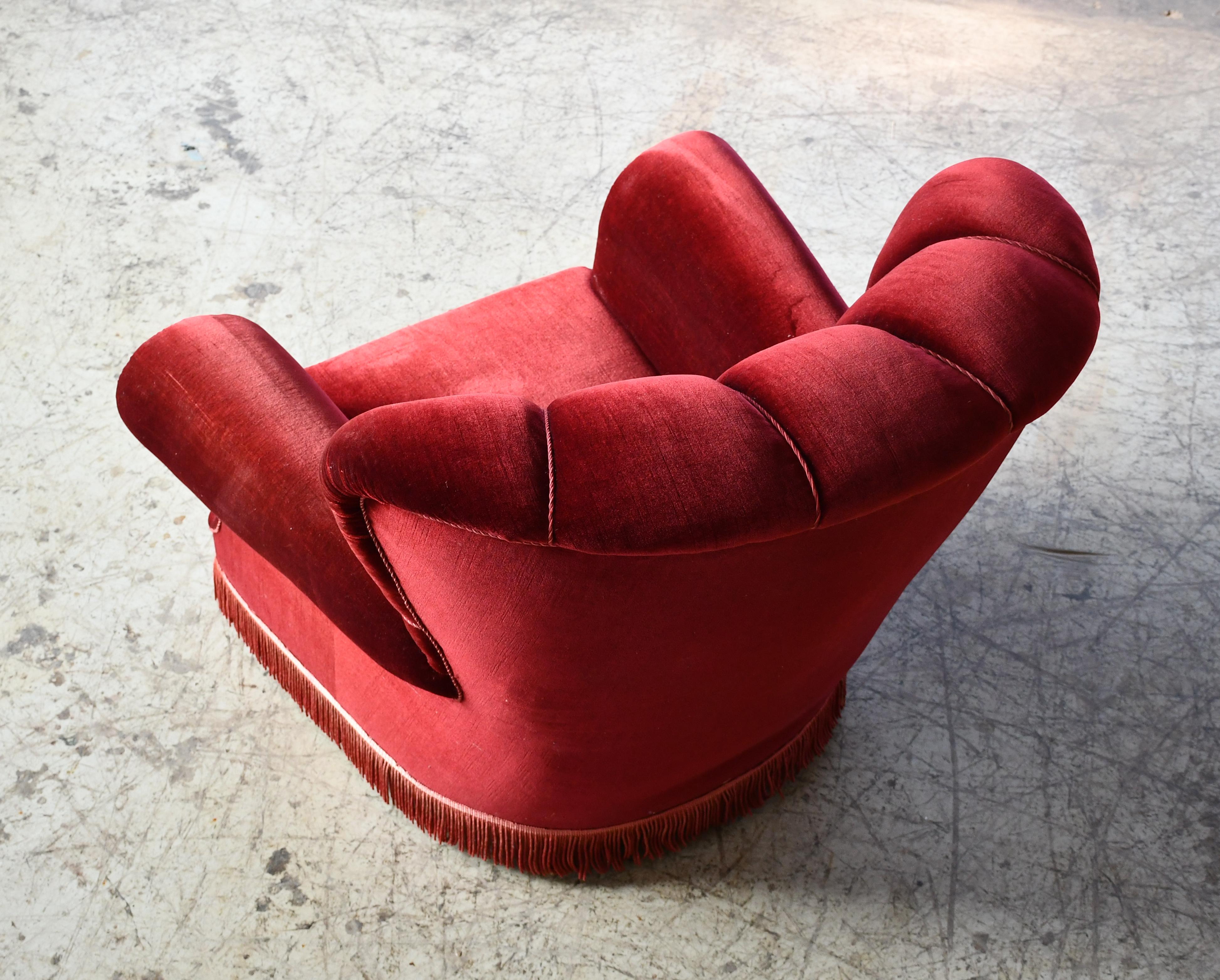 Danois Grand fauteuil club danois des années 1940 Model No 1518 de Fritz Hansen en vente