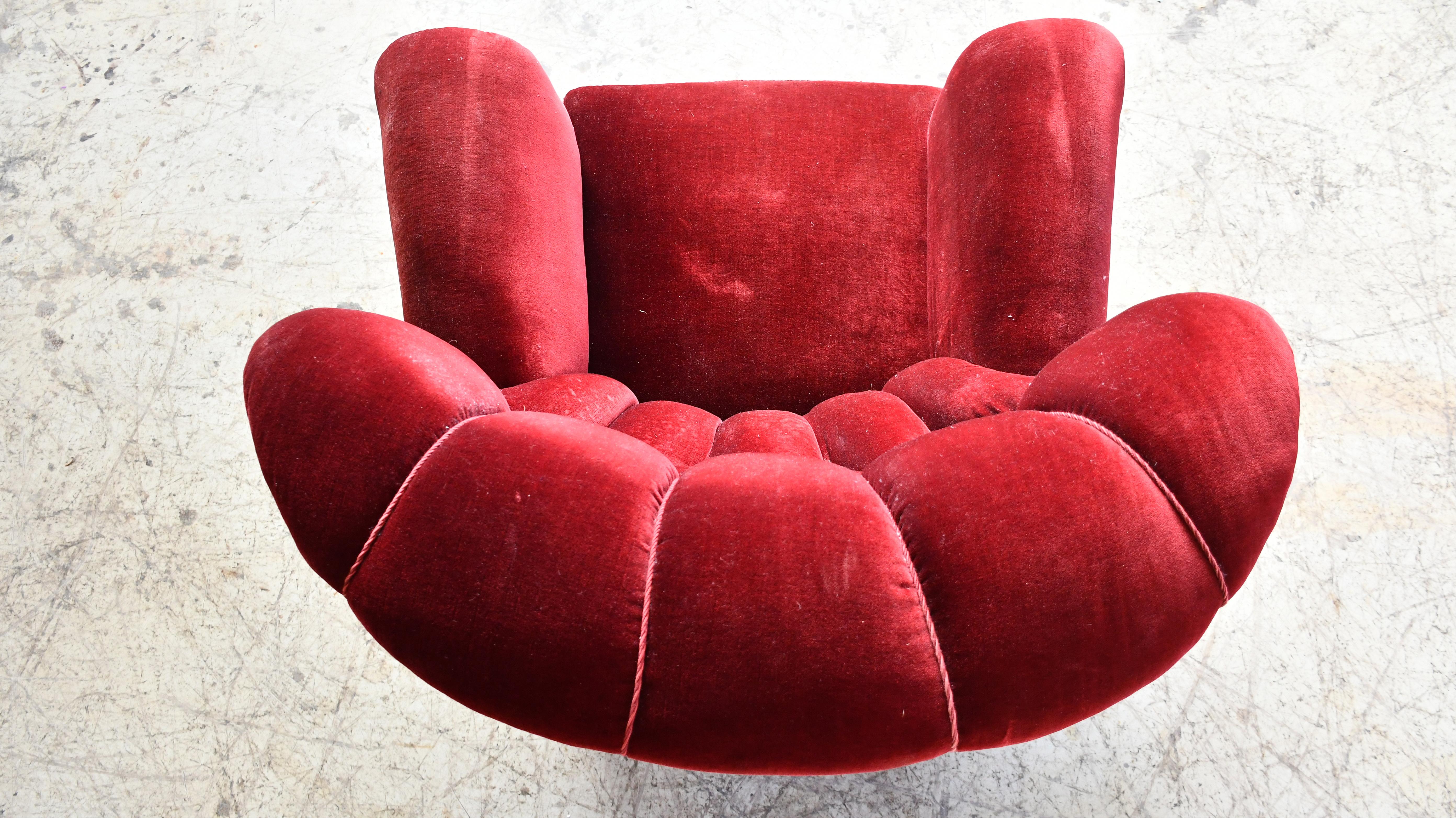 Milieu du XXe siècle Grand fauteuil club danois des années 1940 Model No 1518 de Fritz Hansen en vente
