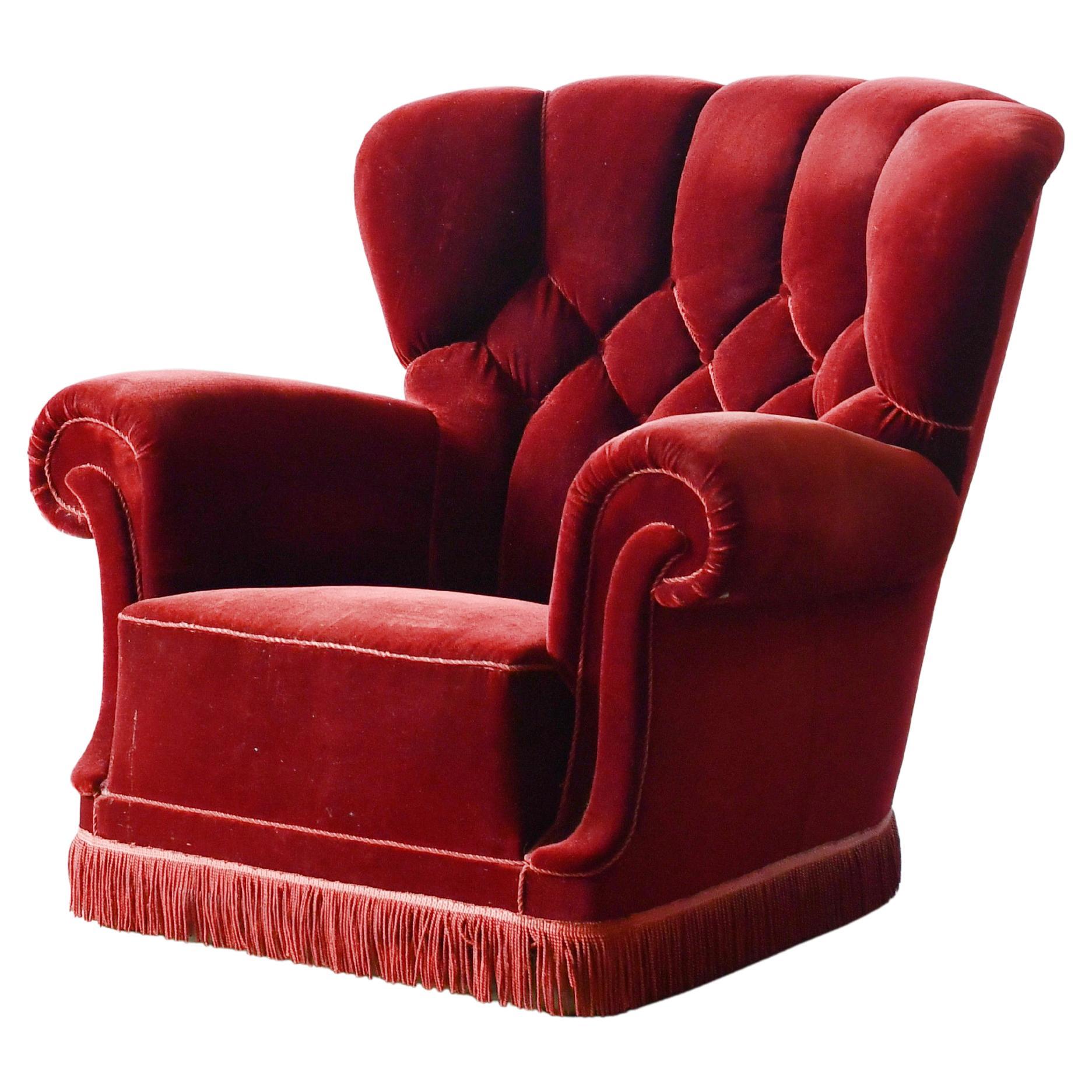 Grand fauteuil club danois des années 1940 Model No 1518 de Fritz Hansen