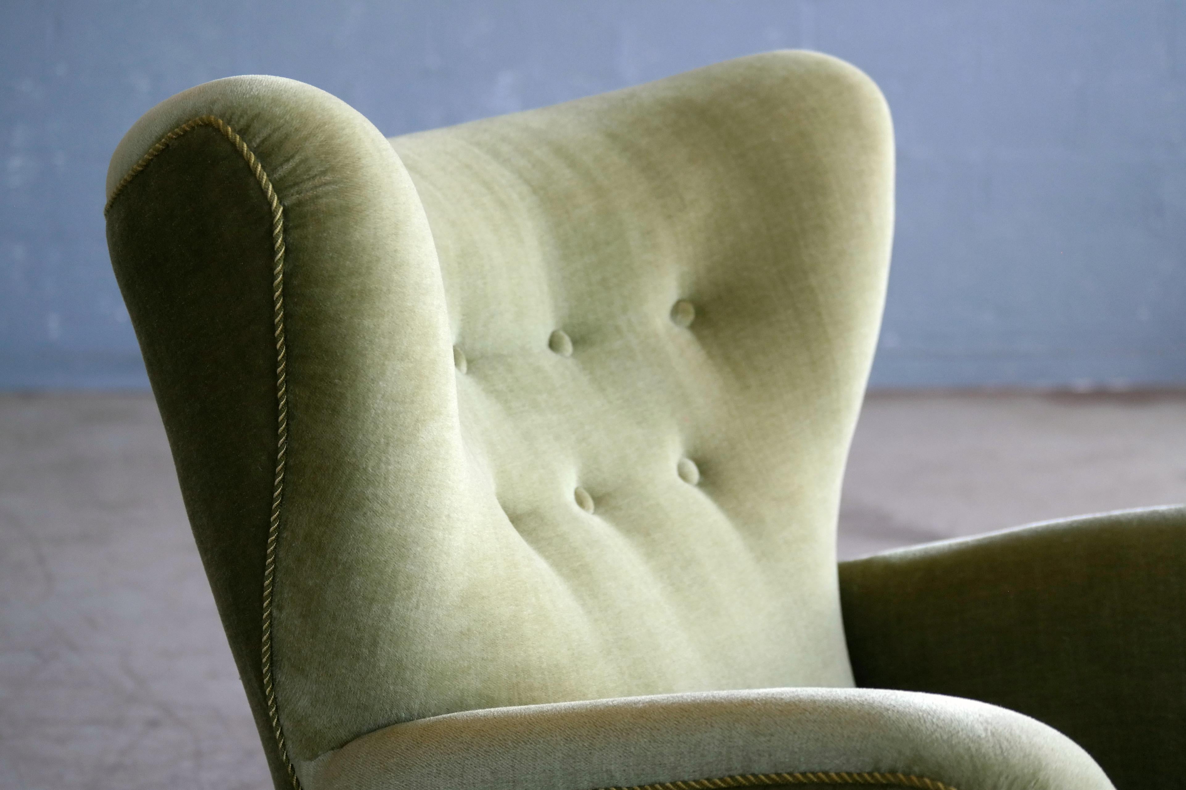 Mid-Century Modern  1940s Lassen Style Easy Chair in Original Mohair Fabric