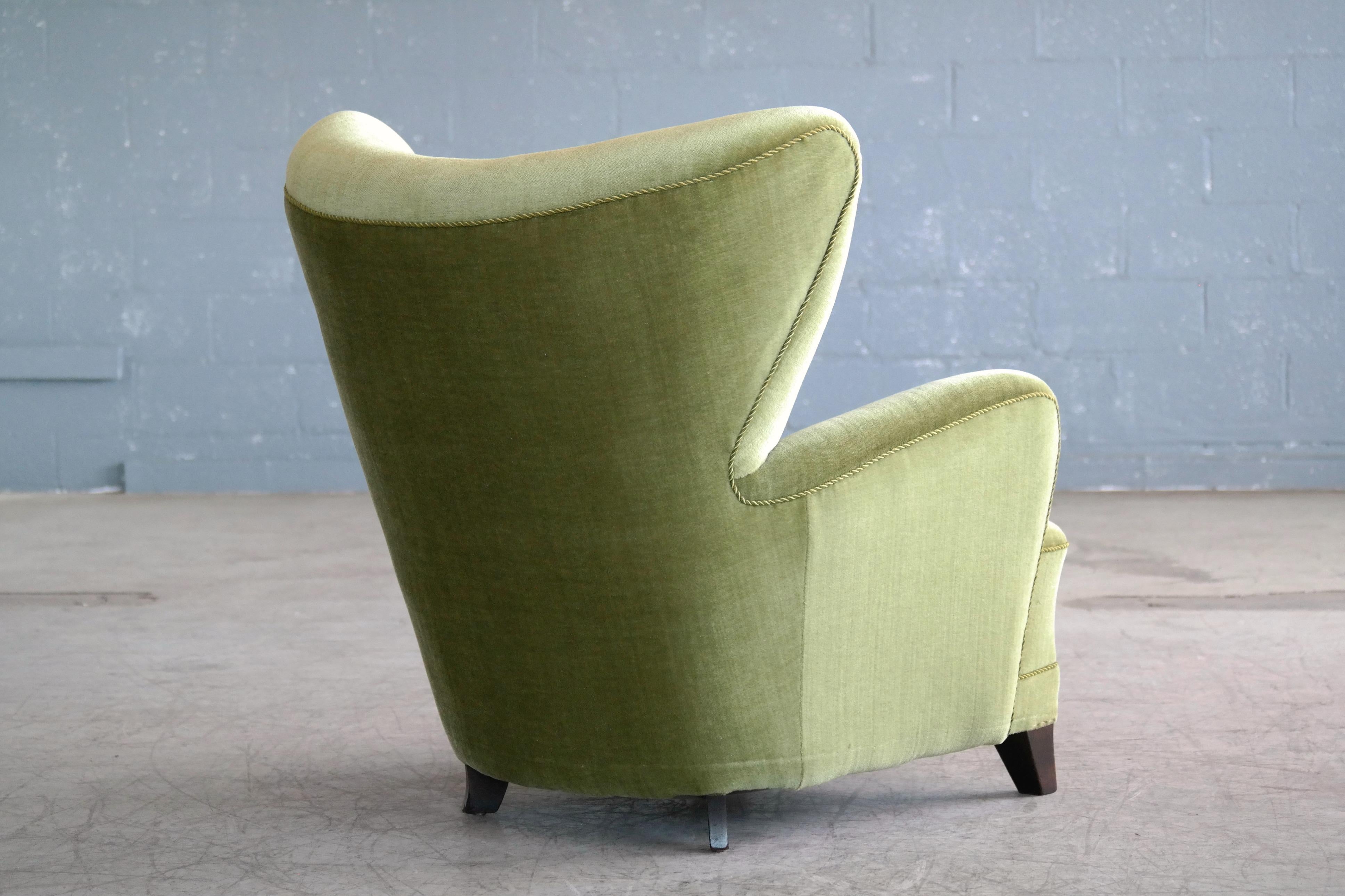 Sheepskin  1940s Lassen Style Easy Chair in Original Mohair Fabric