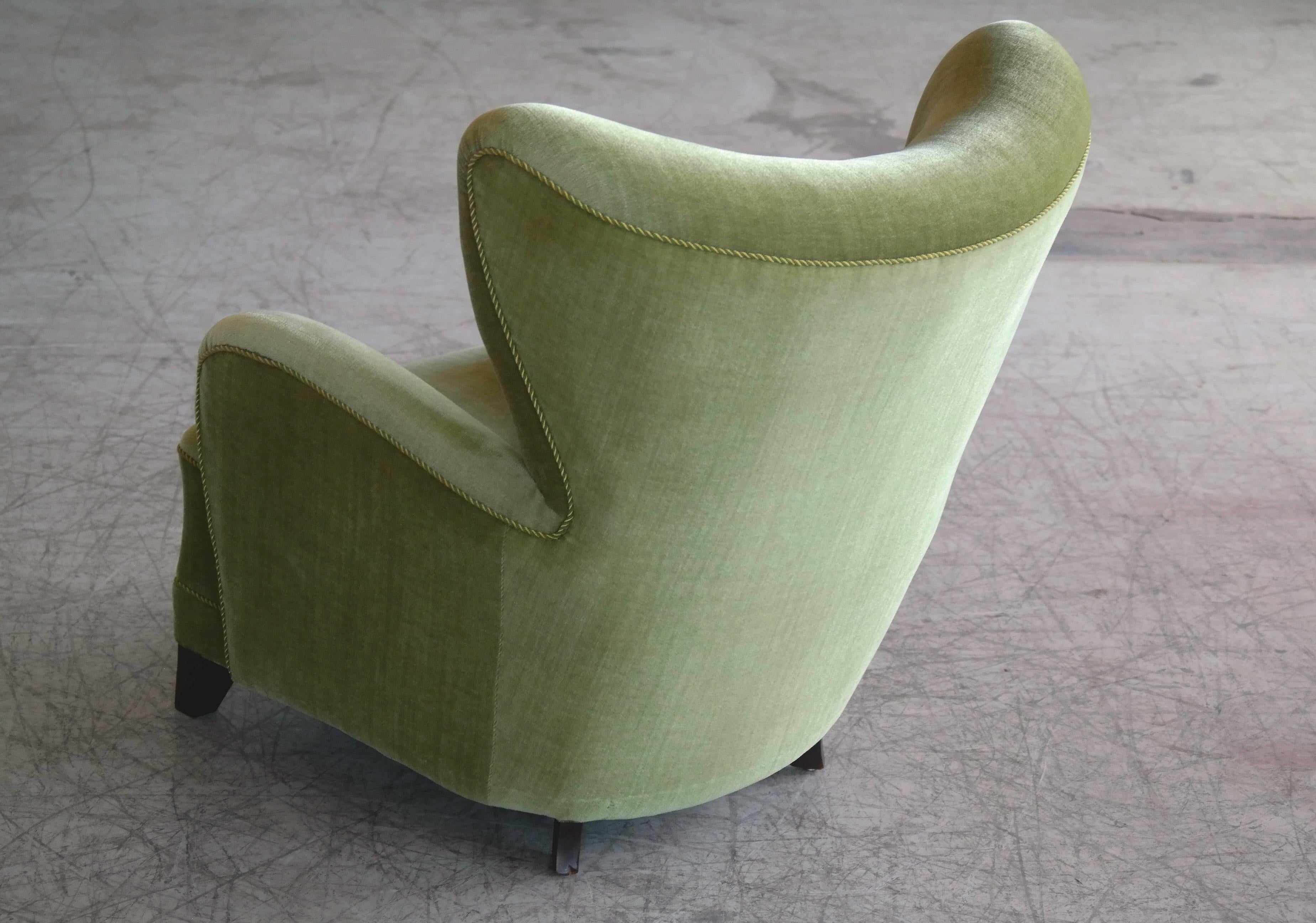  1940s Lassen Style Easy Chair in Original Mohair Fabric 2