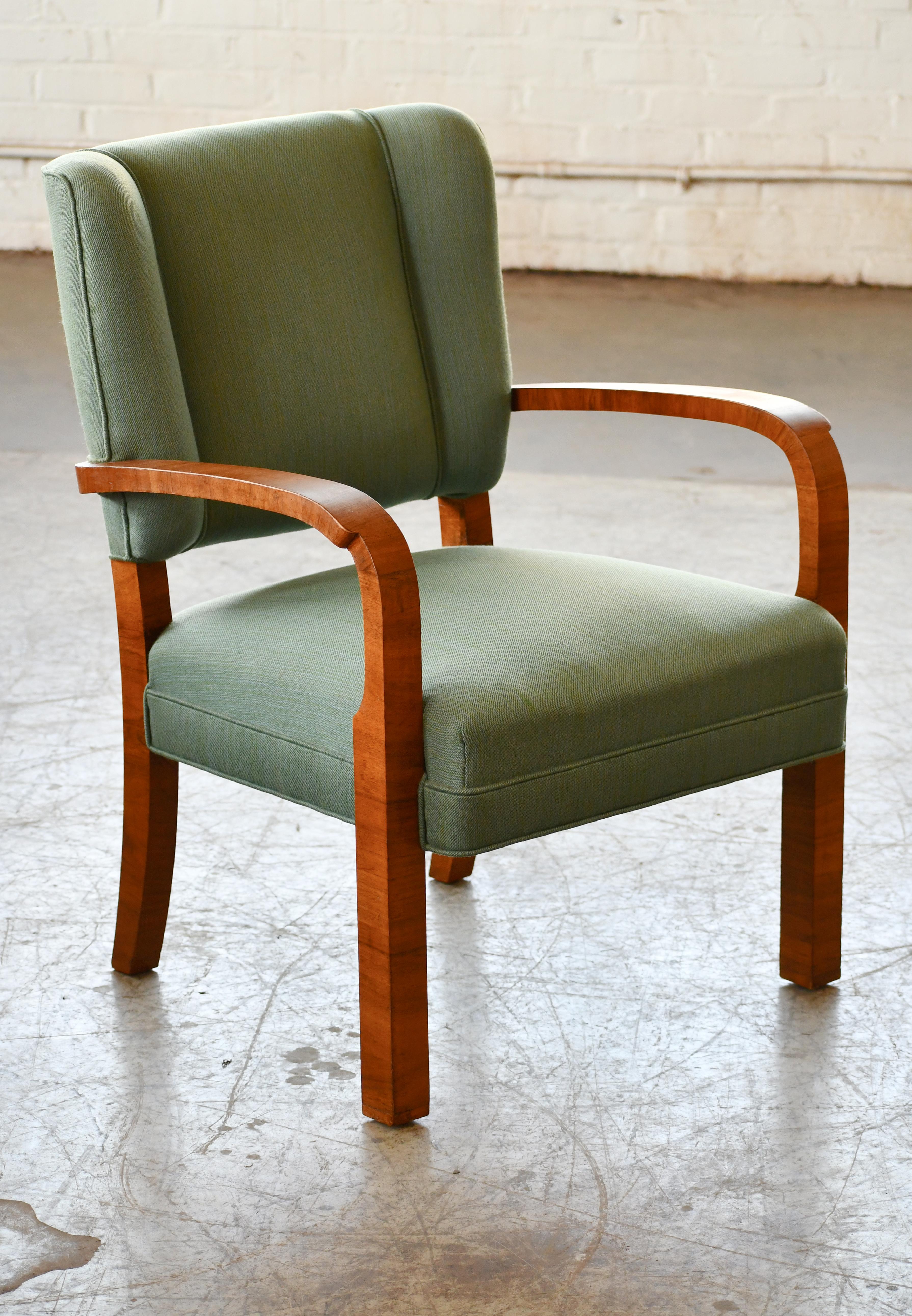 Danish 1940s Late Art Deco Armchair or Desk Chair in Birch 7