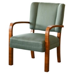 Danish 1940s Late Art Deco Armchair or Desk Chair in Birch
