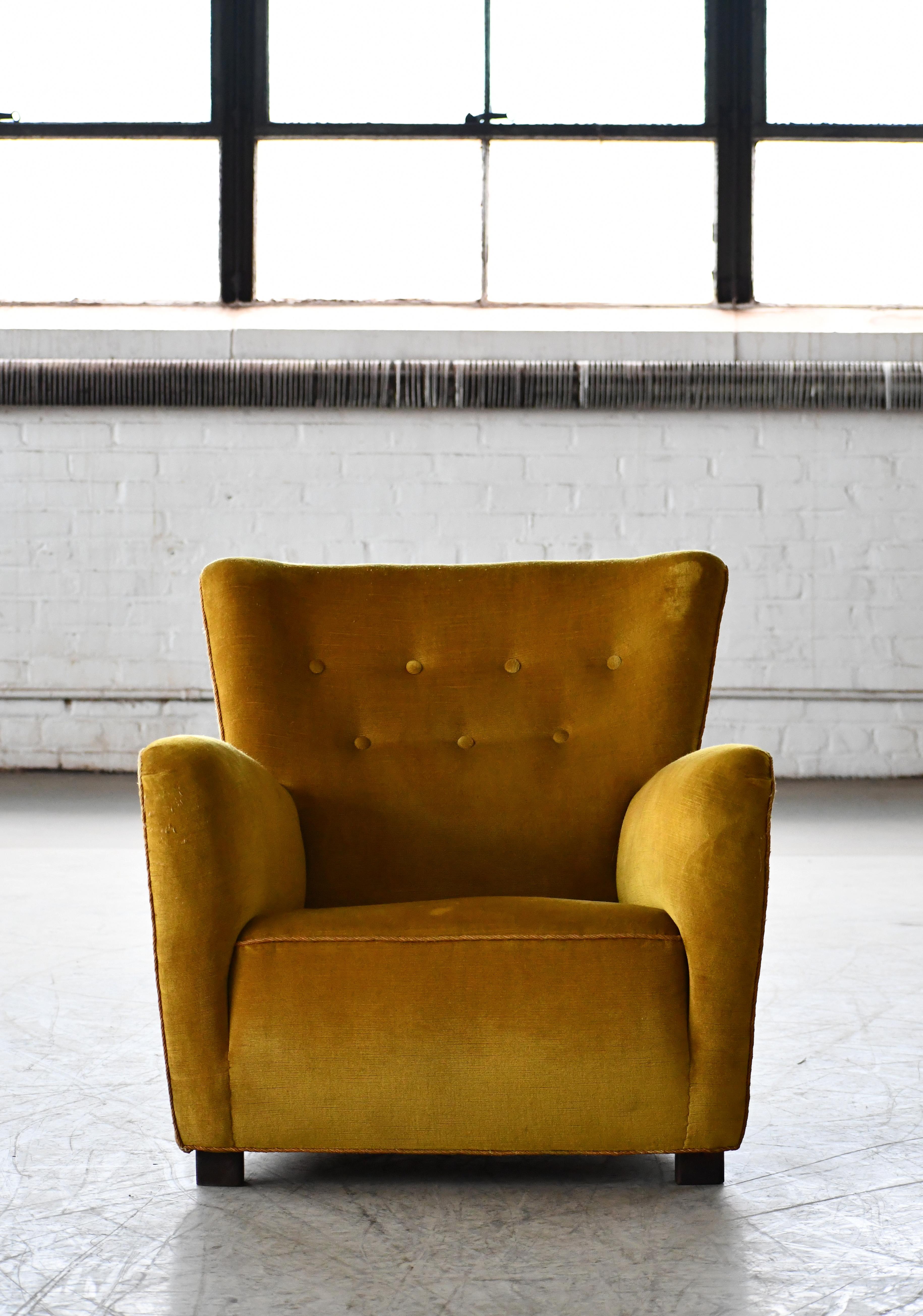 Mid-Century Modern Danish 1940s Lounge Chair attributed to Master Carpenter, Georg Kofoed