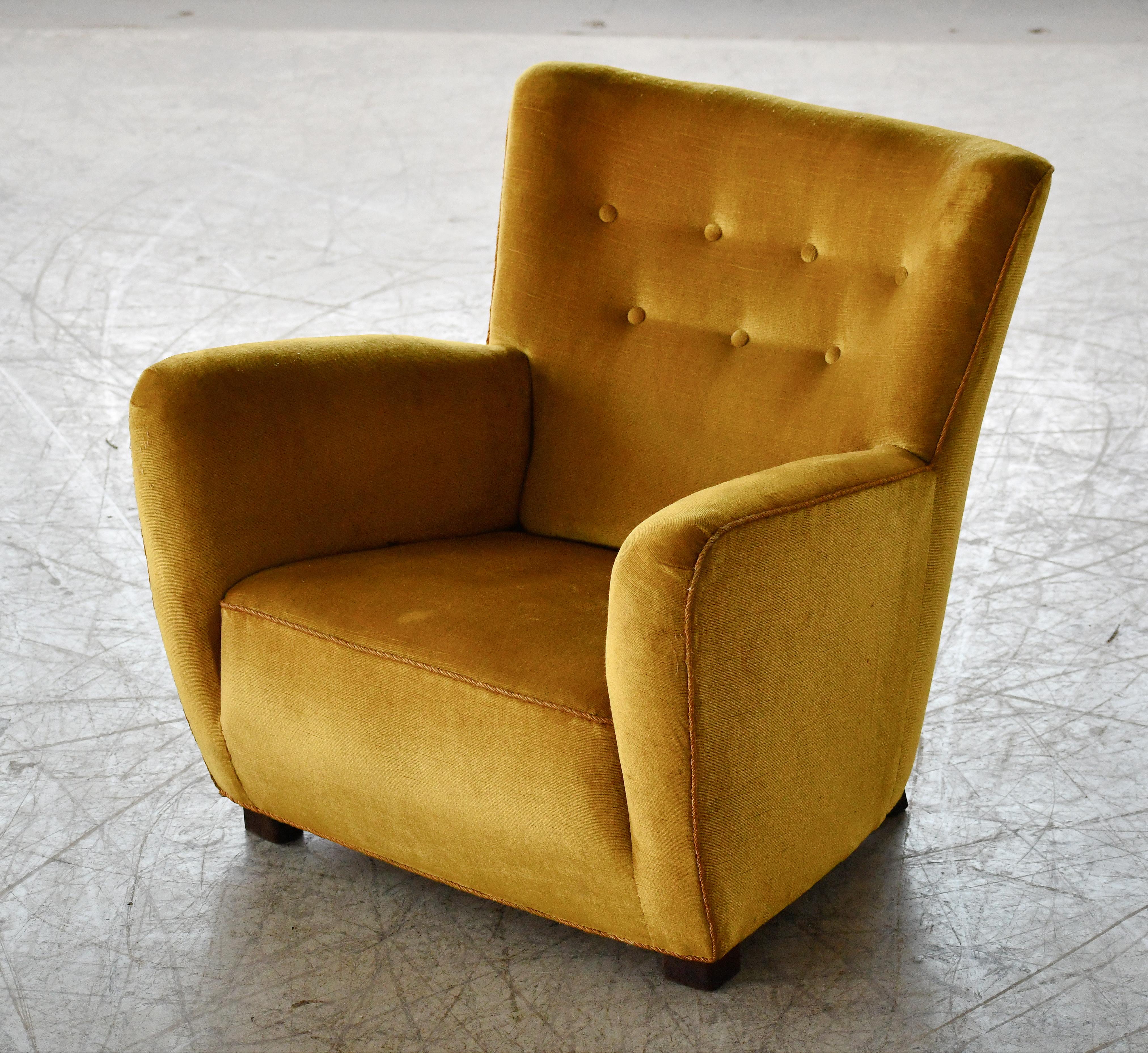 Danish 1940s Lounge Chair attributed to Master Carpenter, Georg Kofoed 1