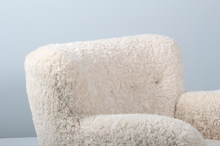 Danish 1940s Lounge Chair, Lambskin at 1stDibs homegoods fuzzy egg chair