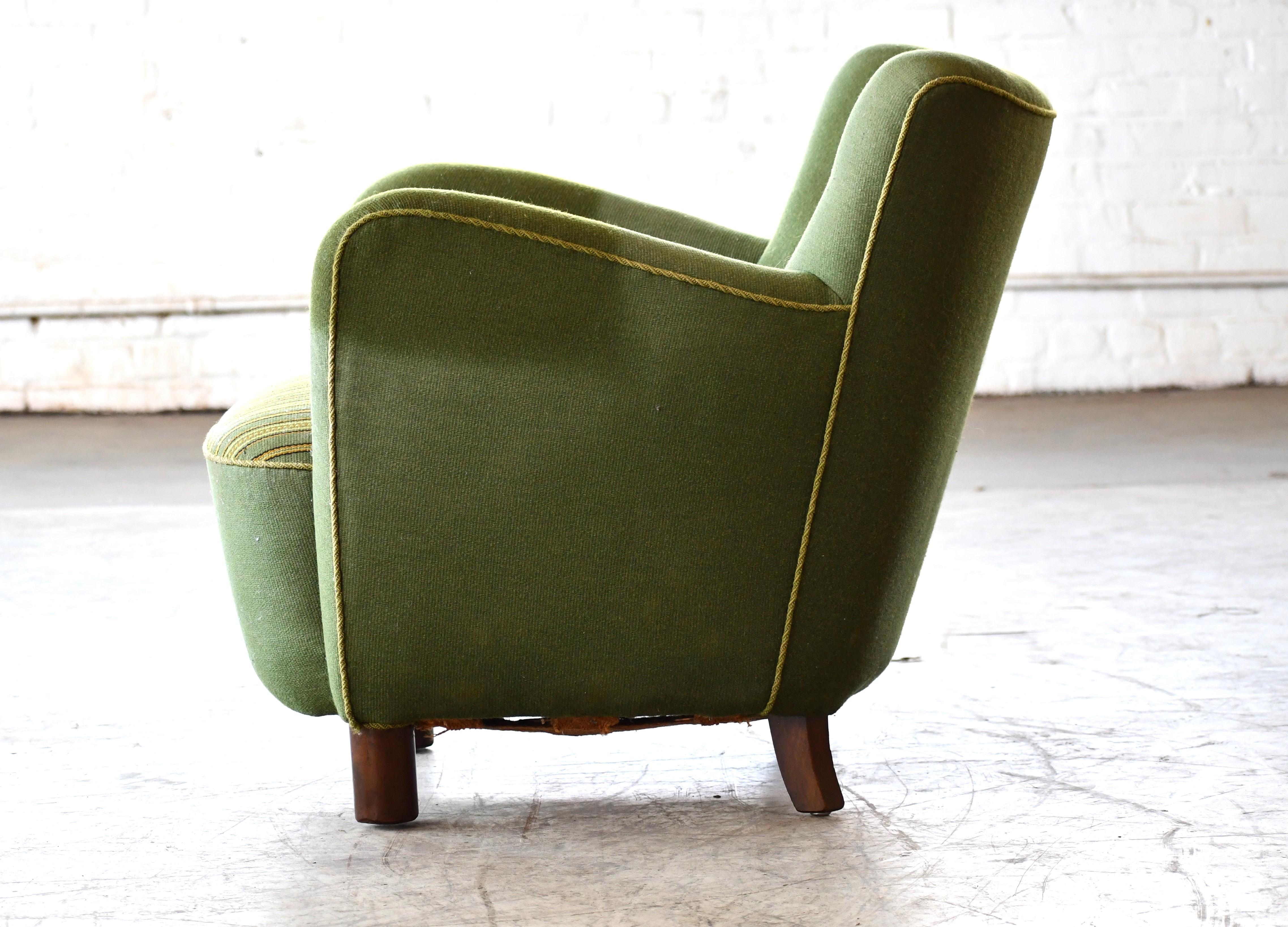 Mid-20th Century Danish 1940s Lounge or Club Chair in the Style of Georg Kofoed For Sale