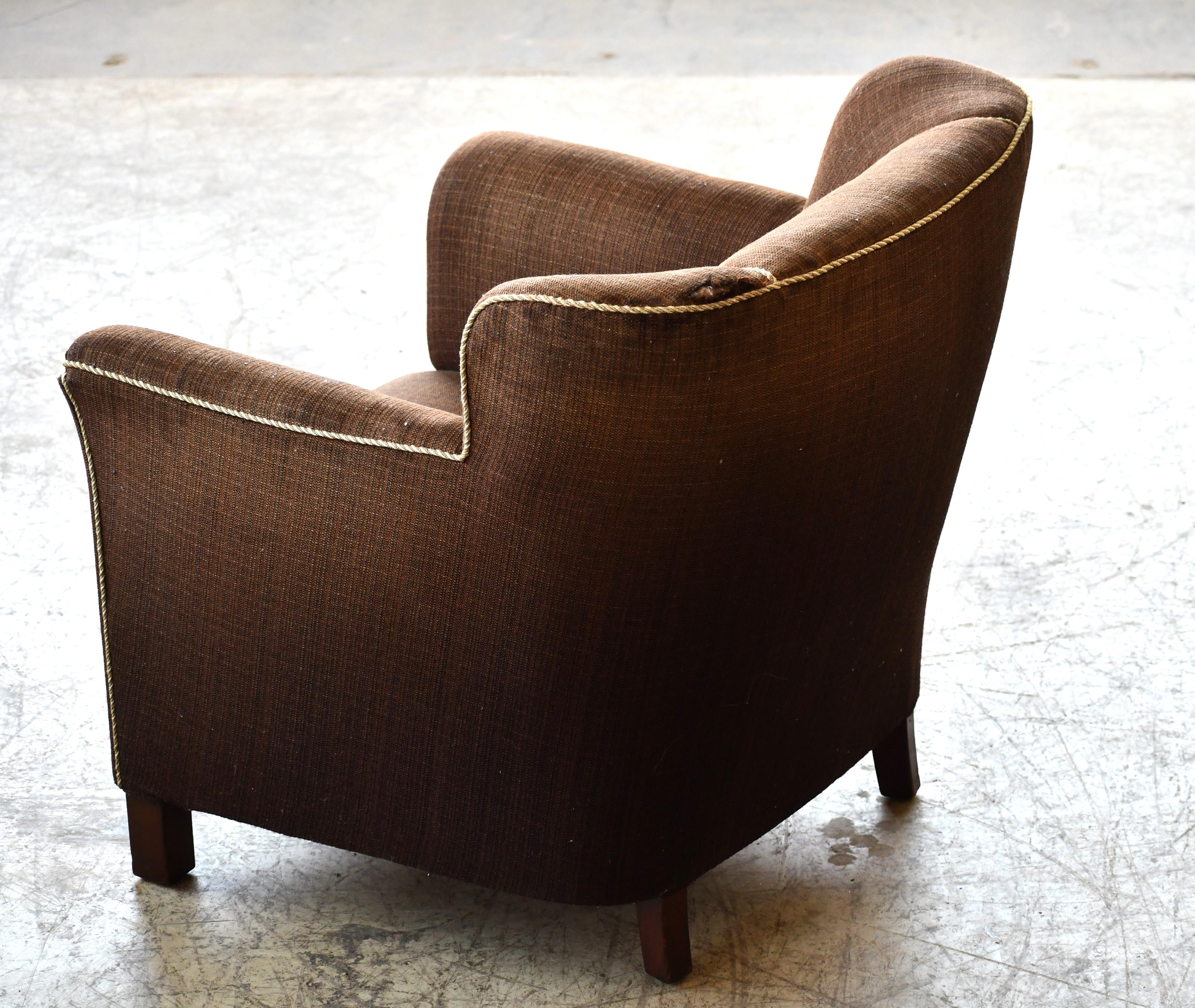  Danish 1950s Lounge or Small Club Chair in Mohair 1
