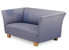 Danish 1940's Loveseat or Small Sofa in Blue Wool
