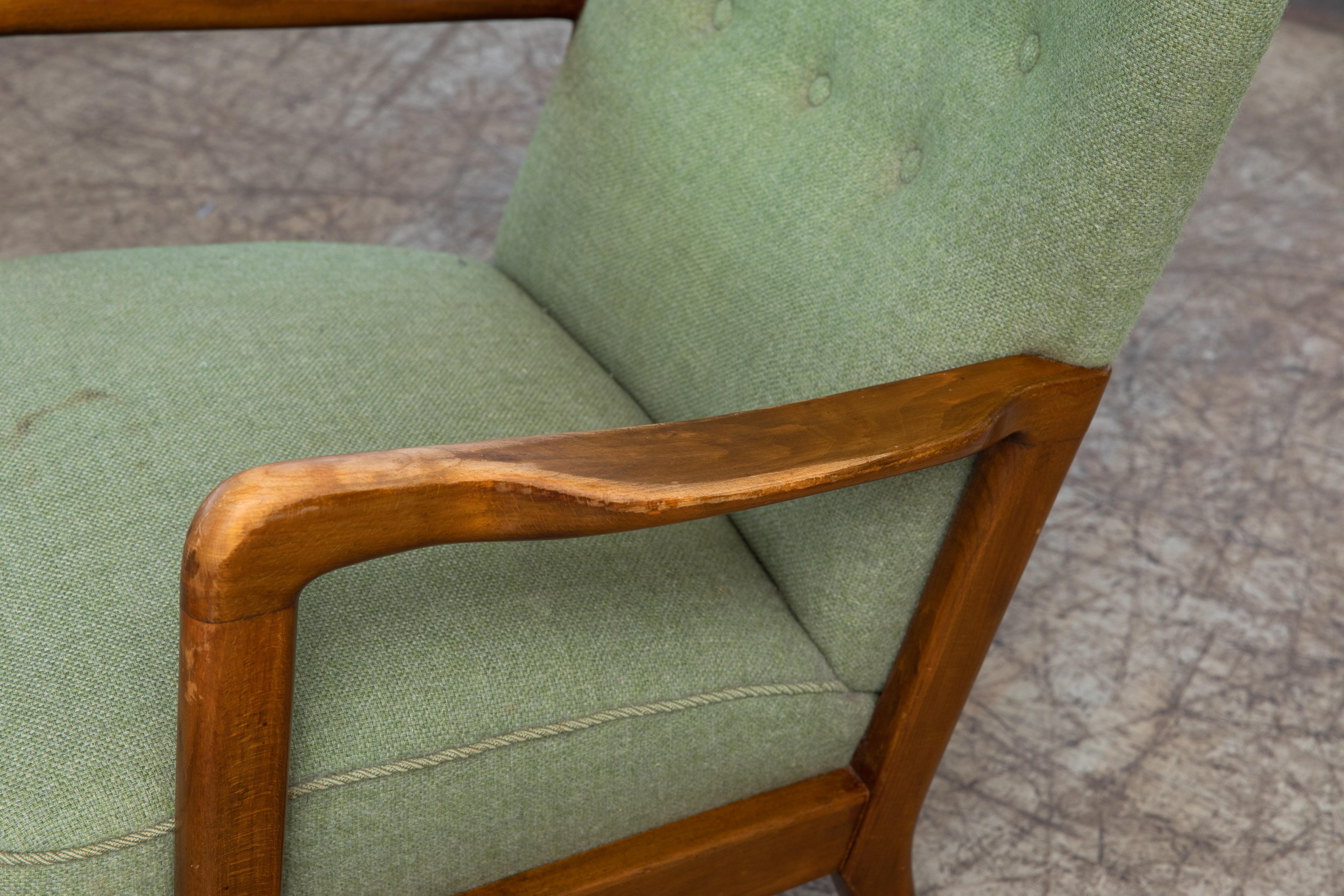 Danish 1940s Lowback Open Armrest Lounge Chair by Soren Hansen for Fritz Hansen 3