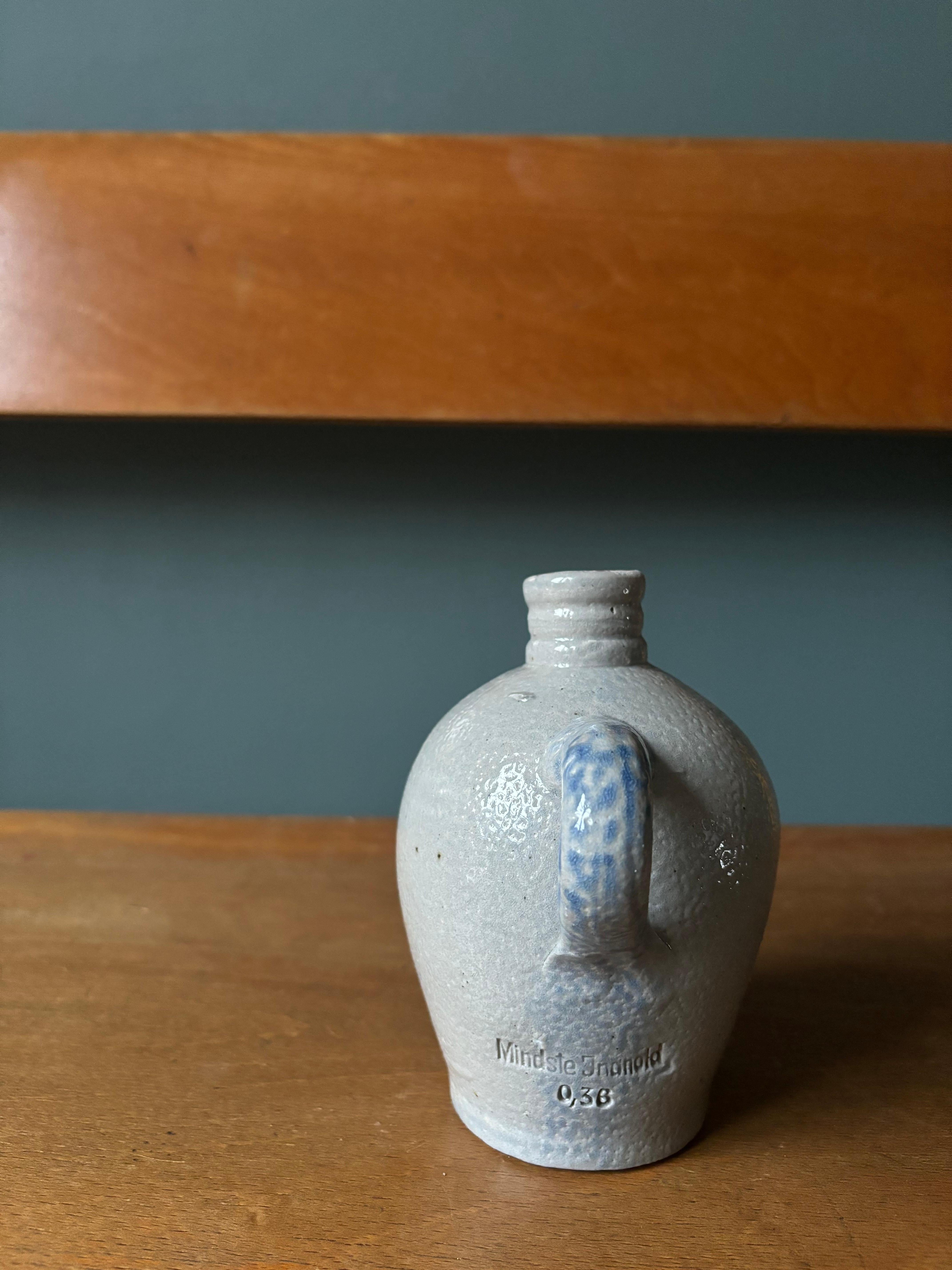 20th Century Danish 1940s Salt Glazed Liquor Bottle Vase For Sale