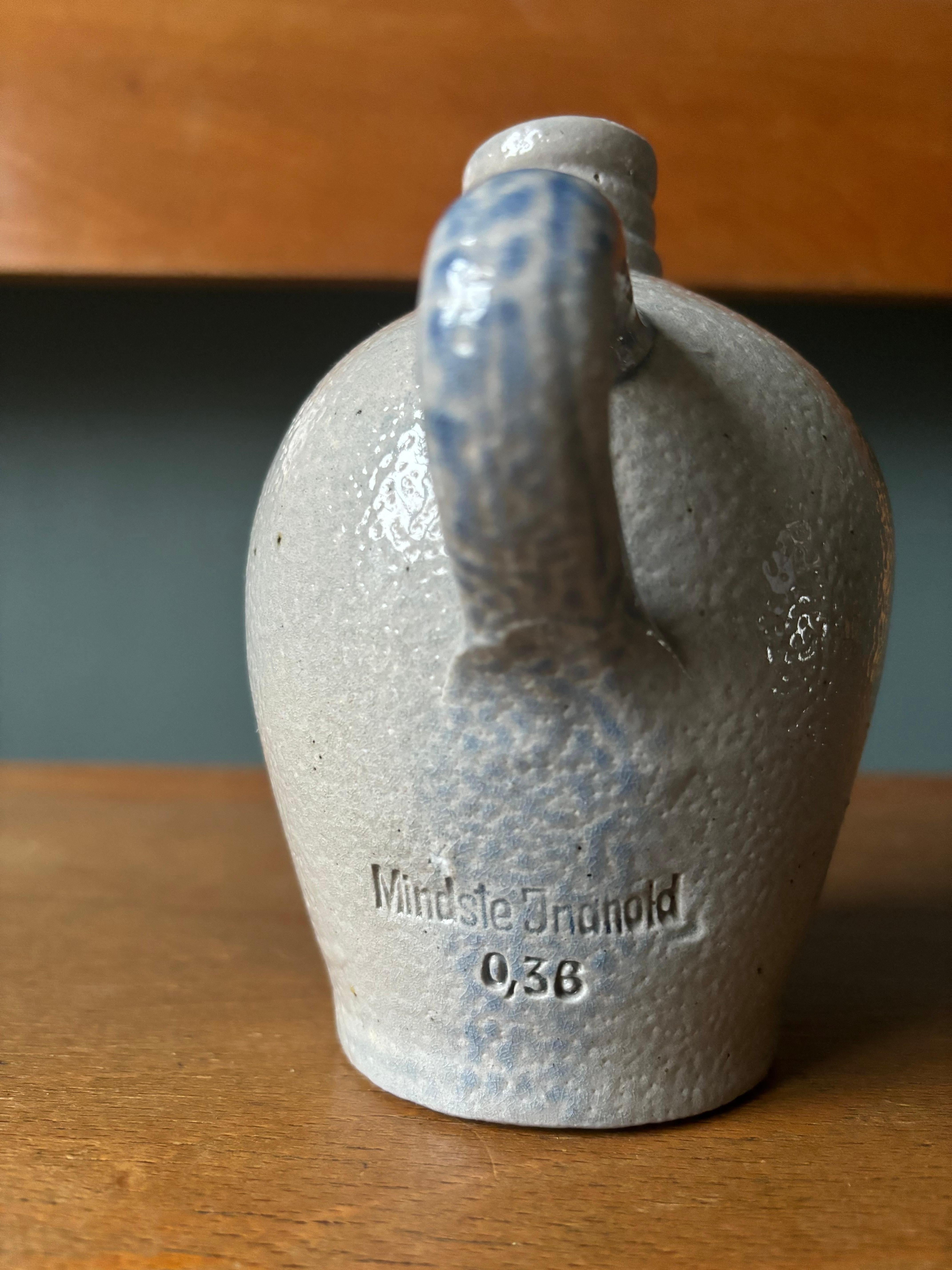 Ceramic Danish 1940s Salt Glazed Liquor Bottle Vase For Sale