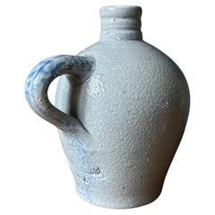 Retro Danish 1940s Salt Glazed Liquor Bottle Vase