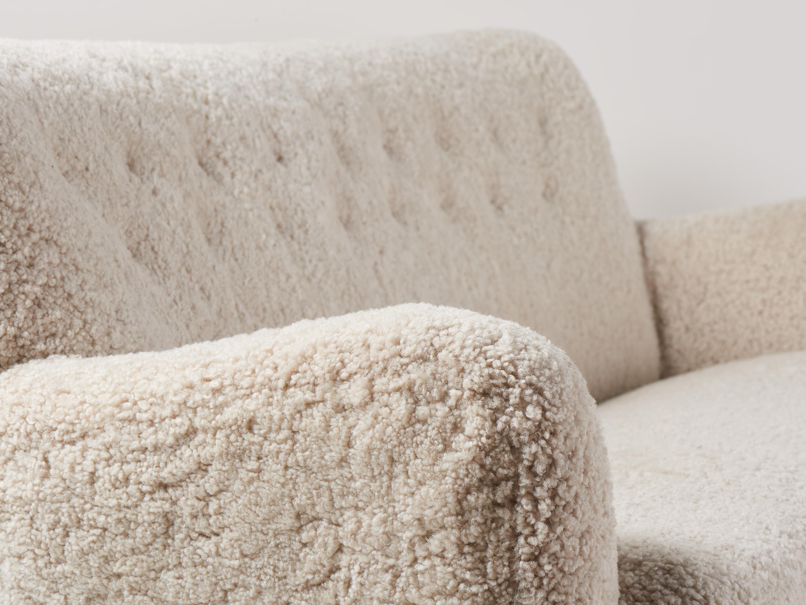 Danish 1940s Sheepskin Sofa 2