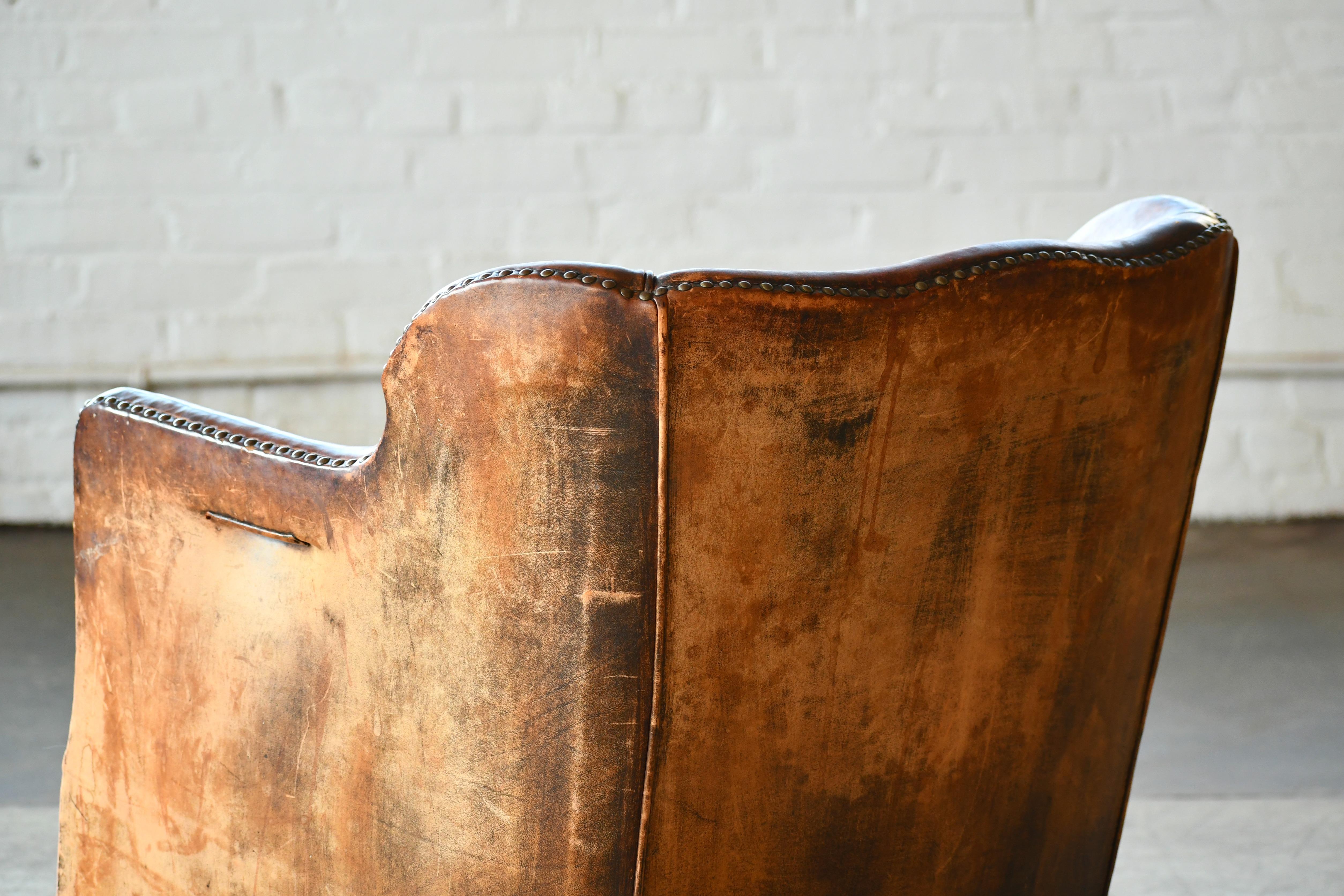 Danish 1940s Small-Scale Club Chair in Cognac Leather by Oskar Hansen 2