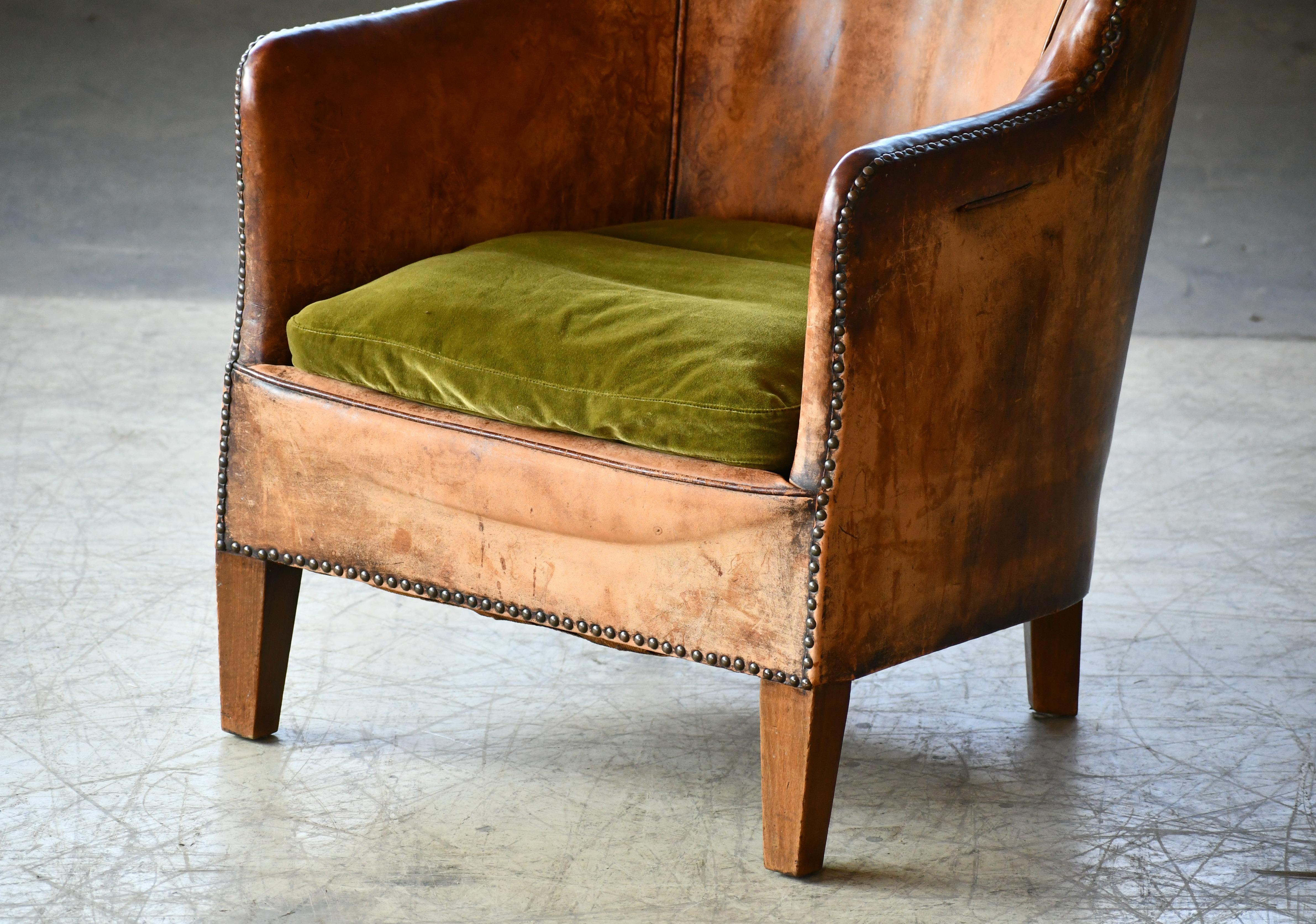 small scale leather chair