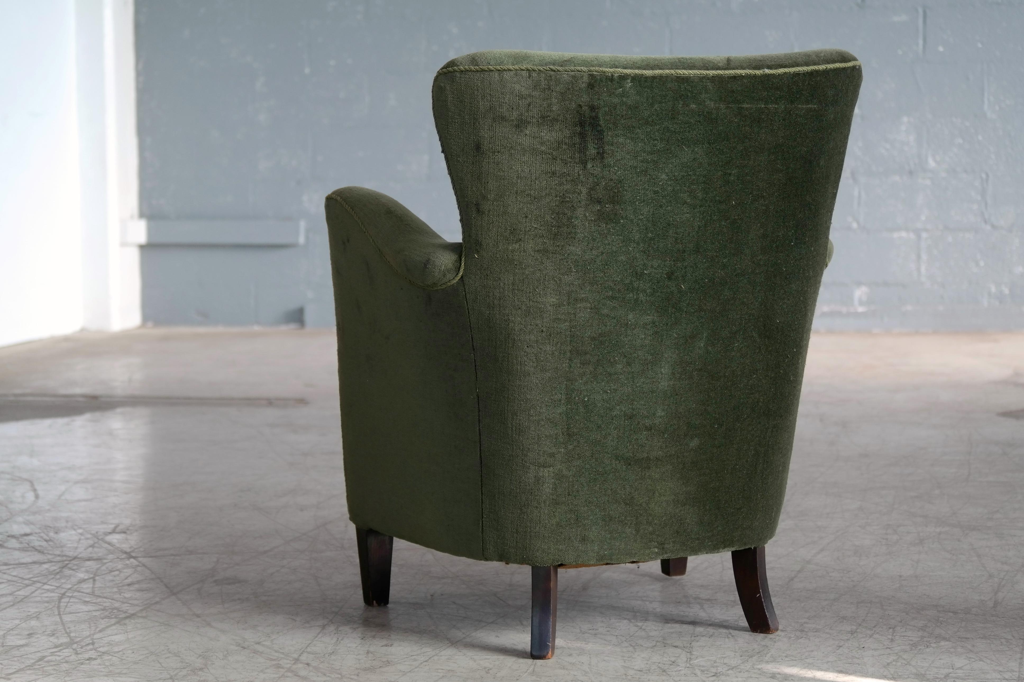Danish 1940s Small Scale Lounge or Club Chair in Style of Fritz Hansen 3