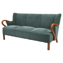 Danish 1940s Sofa with Open Armrests by Alfred Christensen for Slagelse