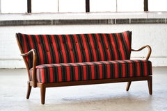 Danish 1940s Spindle Back Sofa with Open Armrests by Alfred Christensen