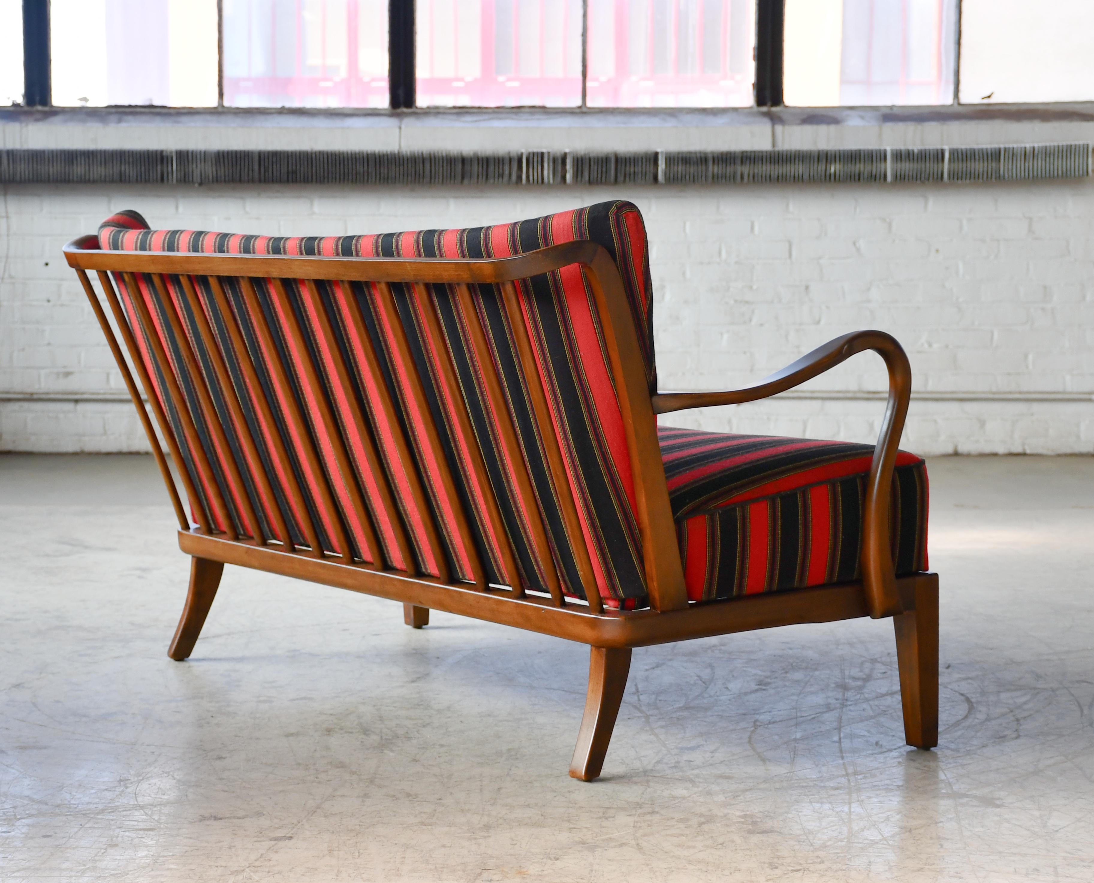 Mid-20th Century Danish 1940s Spindleback Sofa by Alfred Christensen