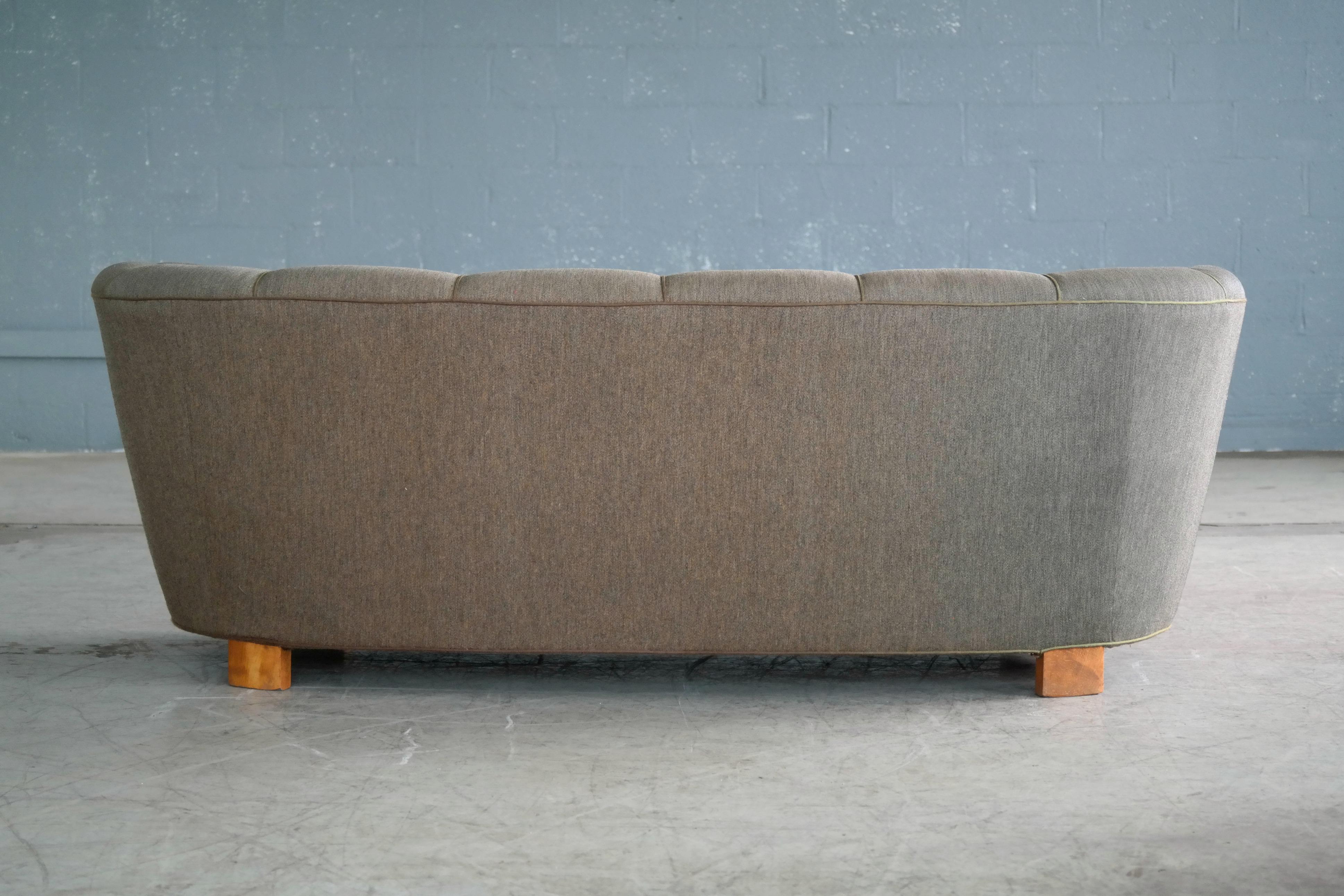 Danish 1940s Viggo Boesen Style Banana Form Curved Sofa by Slagelse Mobelvaerk 3