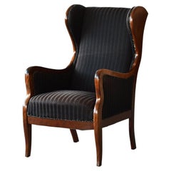 Vintage Danish 1940s Wingback Chair in Beech by Master Carpenter Frits Henningsen