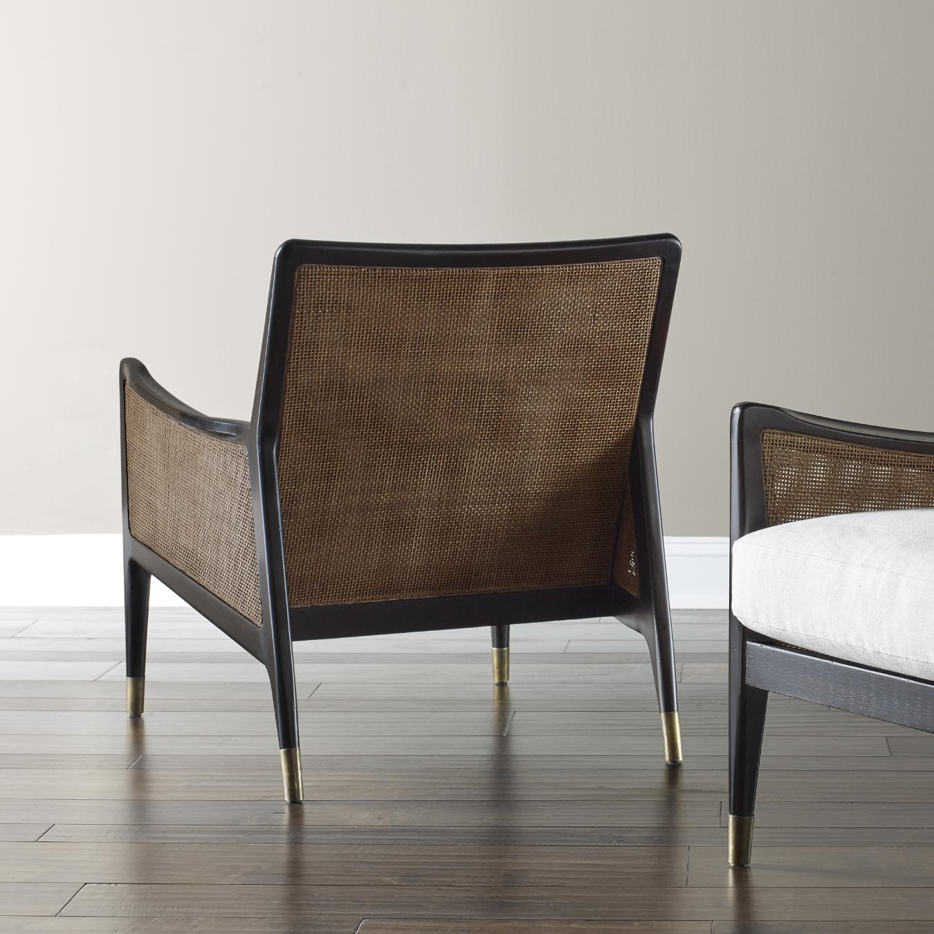 Contemporary Danish 1950-1960 Inspired Wood and Double Cane Aarhus Chair '04' For Sale