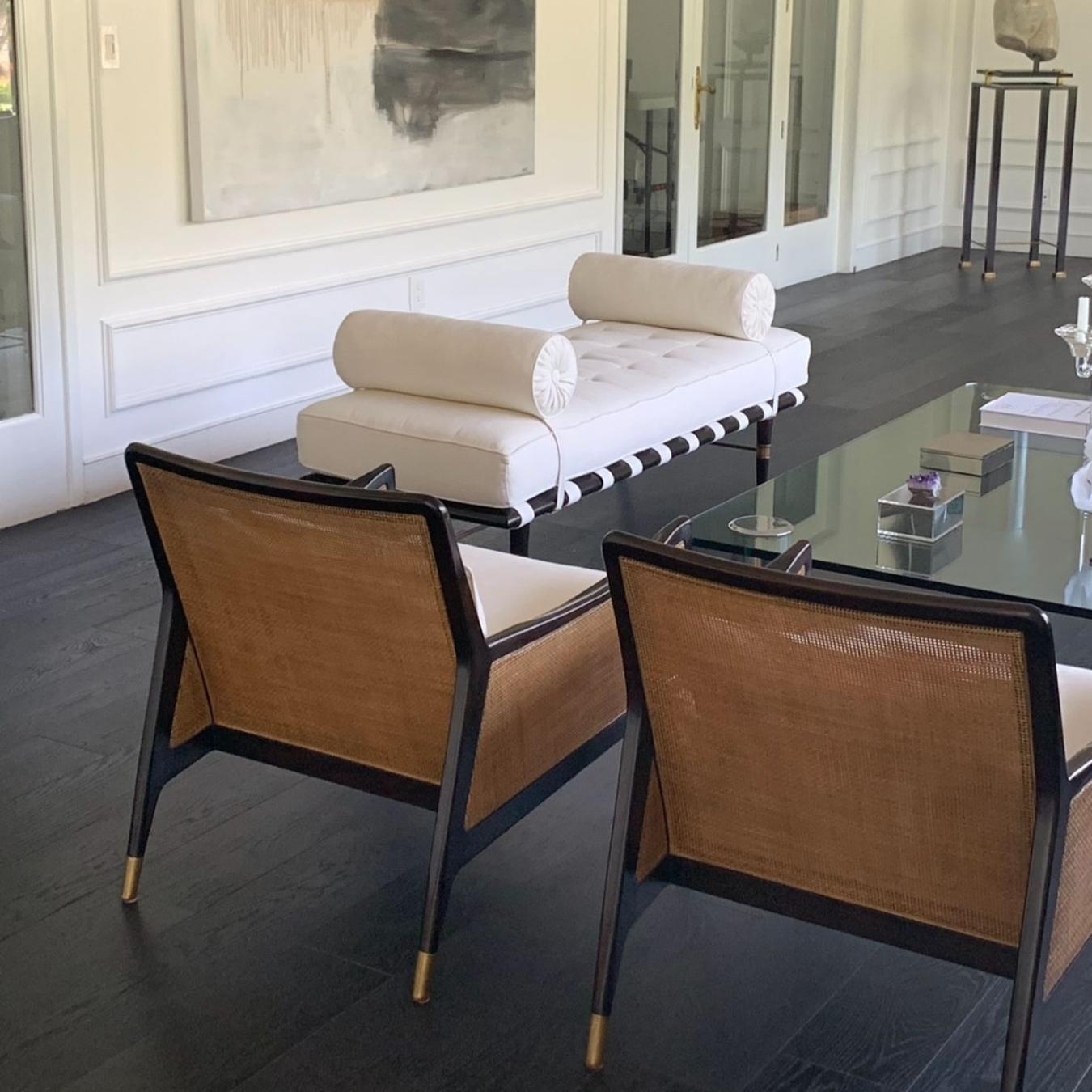Upholstery Danish 1950-1960 Inspired Wood and Double Cane Aarhus Chair '04' For Sale