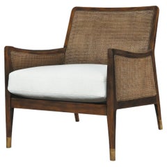 Danish 1950-1960 Inspired Wood and Double Cane Aarhus Chair '04'