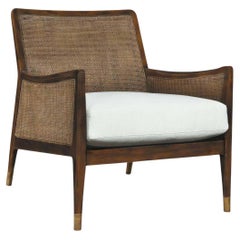 Danish 1950-1960 Inspired Wood and Double Cane Aarhus Chair '04'