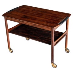 Danish 1950's Barcart or Rolling Table in Rosewood