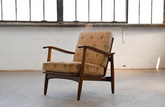 Danish 1950's Classic Easy Chair in Walnut and Wool