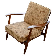 Danish 1950's Classic Easy Chair in Walnut and Wool