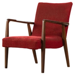 Danish 1950's Easy Chair with Beechwood Armrests